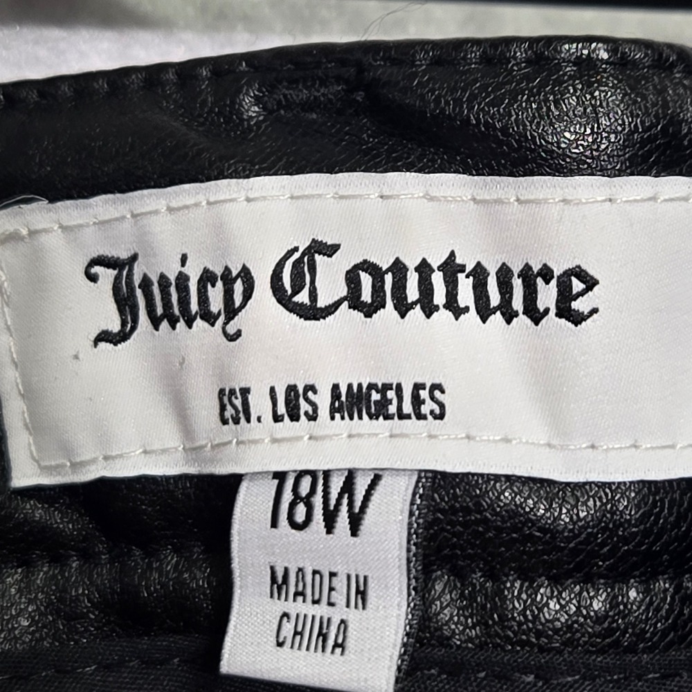 Juicy Couture Womens Faux Leather Pants Black JC299B RRLP Plus Size 18W NWT - Picture 4 of 8